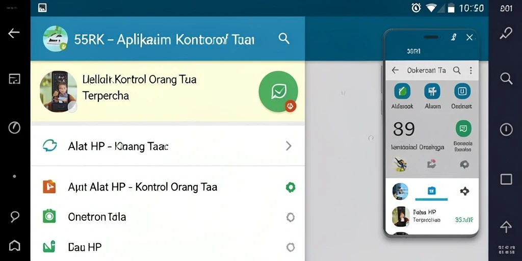 Tampilan antarmuka 55RK yang intuitif dan mudah digunakan untuk kontrol orang tua.