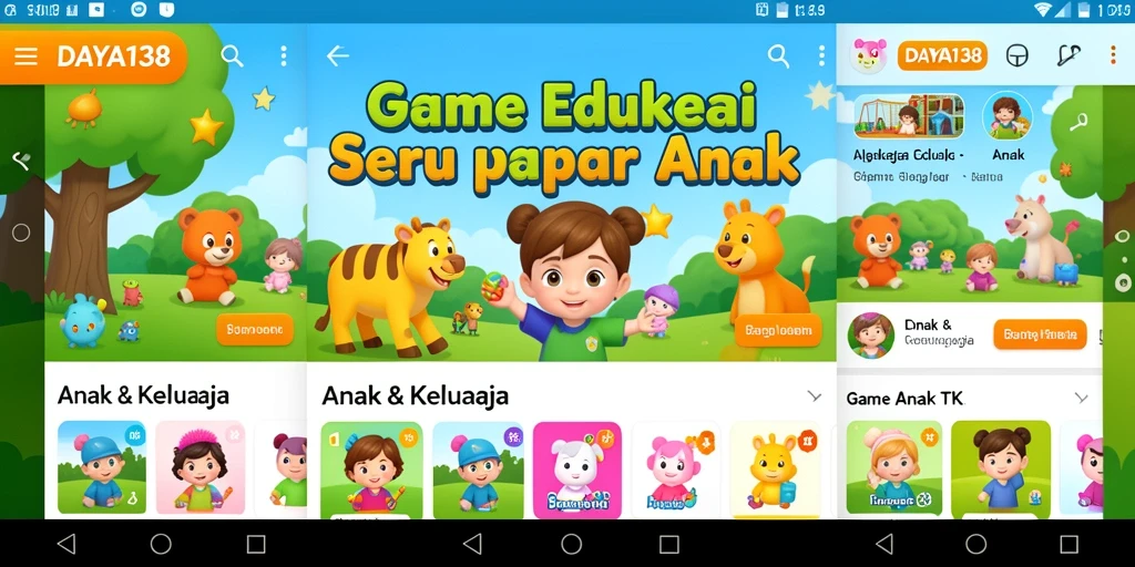 Tampilan antarmuka Game Anak TK yang interaktif dan menarik.