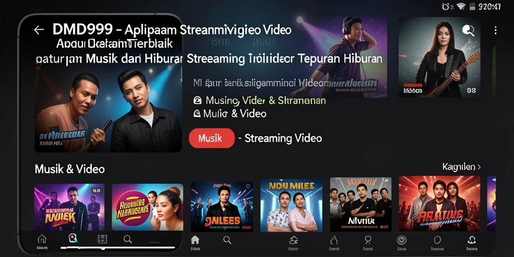 Tampilan antarmuka DMD999 yang menarik saat streaming video.