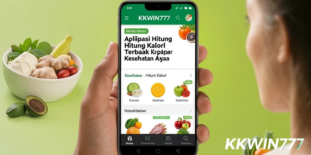 Antarmuka pengguna KKWIN777 yang sederhana untuk hitung kalori.