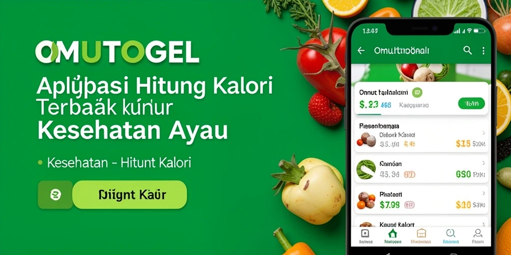 Antarmuka aplikasi OMUTOGEL untuk menghitung kalori secara efektif.