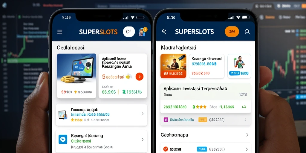 Tampilan antarmuka utama SUPERSLOTS menampilkan fitur investasi yang lengkap.